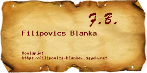 Filipovics Blanka névjegykártya